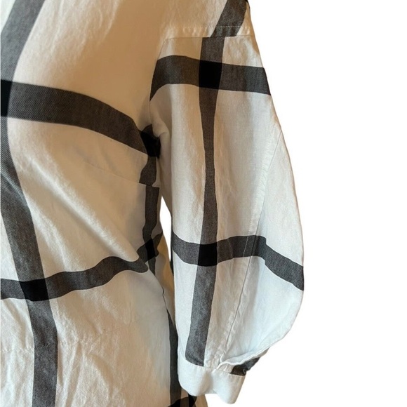 DEREK LAM - 10 Crosby Luxury ¾ Sleeve Check-Print Shirt w/ Lace-Up Back SIZE 2 - Picture 8 of 8